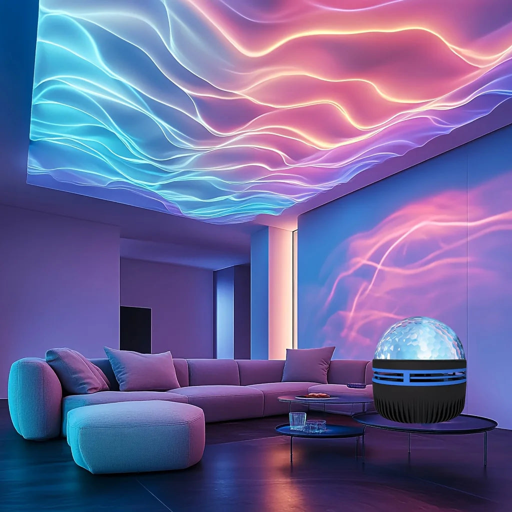 Starry Night Sky Projector – RGB LED Galaxy Light with Remote (Water Ripples Effect)