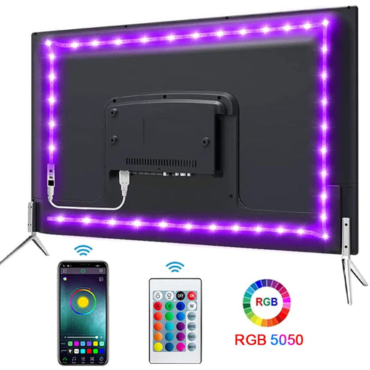 Bluetooth RGB LED Strip Light – USB Powered, Flexible & Remote Controlled (1m–30m)
