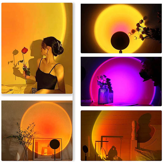 Sunset RGB Mood Lamp – 4 / 16 Color Options + Remote & App